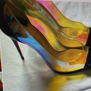 Aldo Black and Iridescent Heels